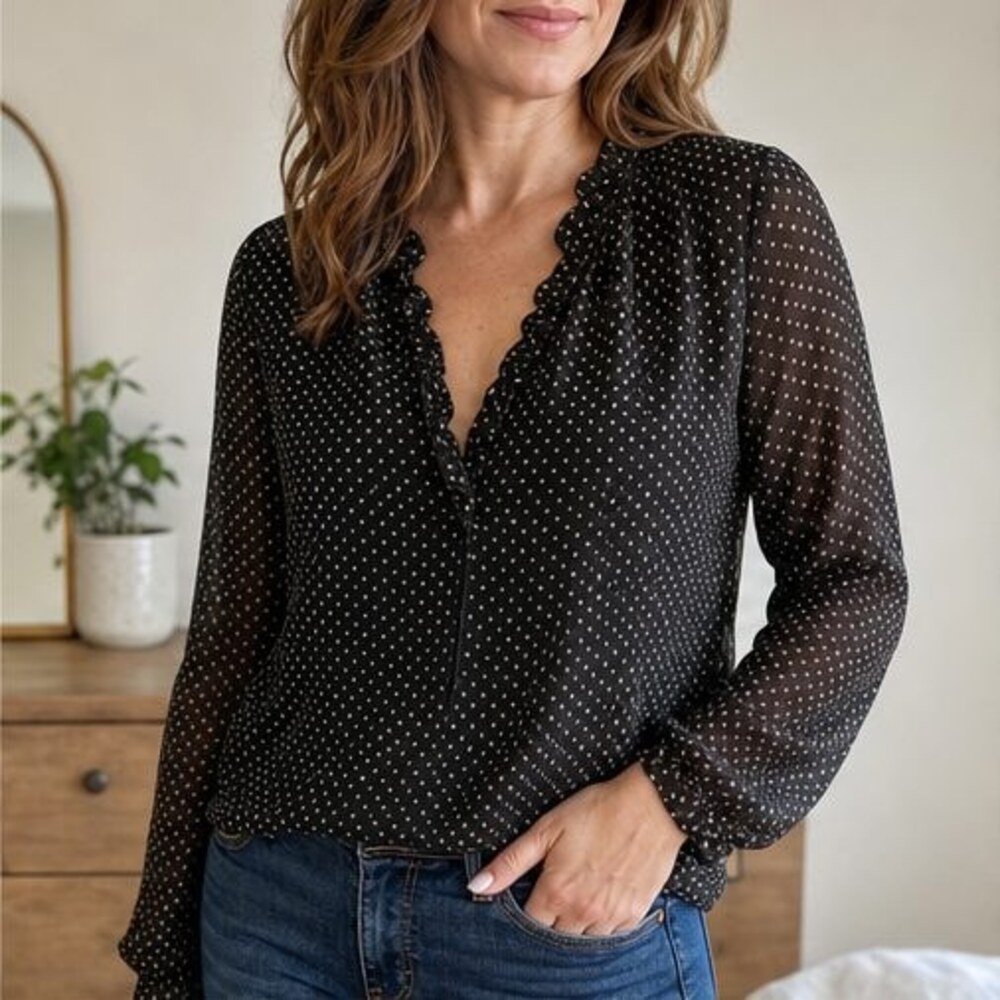 Camel Button Blouse - Picture 2 of 6